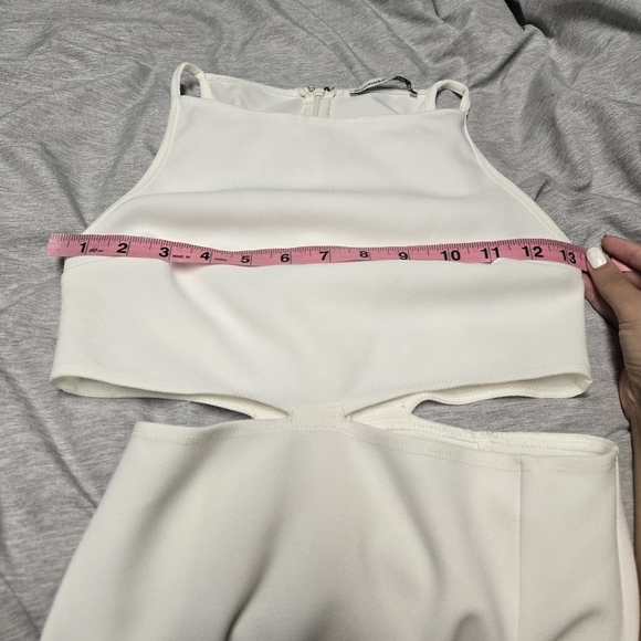 Abercrombie & Fitch White Midi Dress With Cutouts And Slit Size XSP - Picture 9 of 10